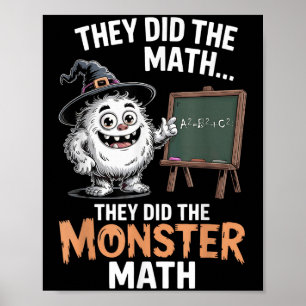Grappige Monster Wiskunde Docent Halloween Yeti Ko Poster