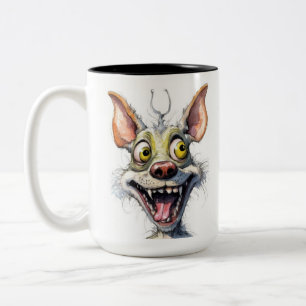 Grappige monsterhond: Chihuahua grinniken Tweekleurige Koffiemok