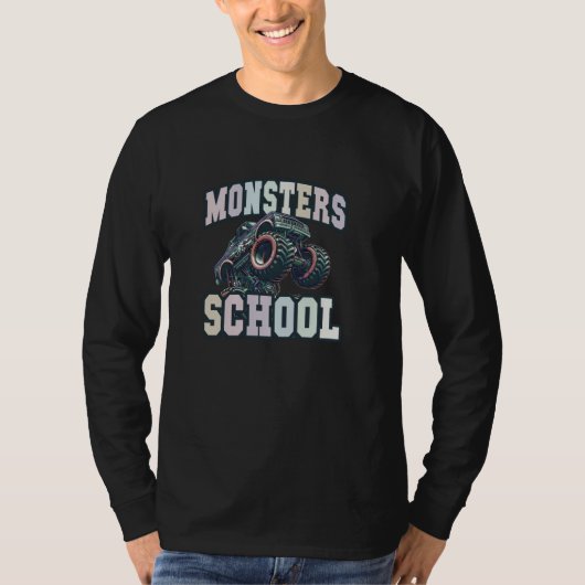 Grappige monsters terug naar middelbare school vra t-shirt (Voorkant)