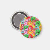 Grappige monsters, Waterverf naadloos patroon. Magneet (Voorkant / Achterkant)