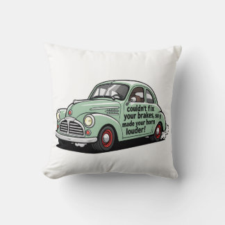 Grappige monteur kon remmen van auto niet reparere kussen