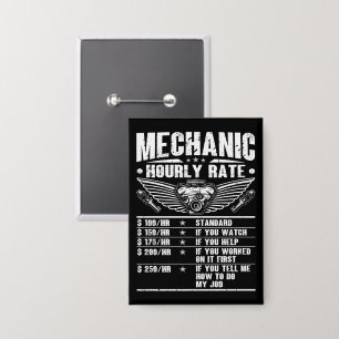 Grappige monteur uurtarief auto monteur arbeid button