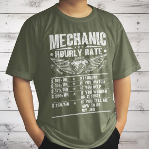 Grappige monteur uurtarief auto monteur arbeid t-shirt