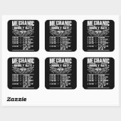 Grappige monteur uurtarief auto monteur arbeid vierkante sticker (Vel)