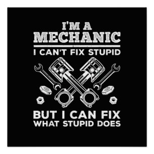 Grappige monteur voor mannen vader auto diesel aut perfect poster