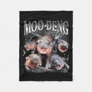 Grappige Moo-deng Baby Pygmy Hippo Schattigee dier Fleece Deken