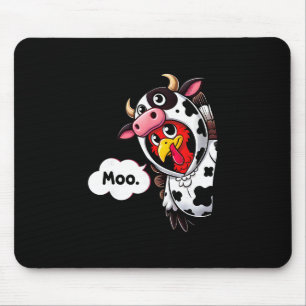 Grappige Moo Kalkoen Koe Kostuum Thanksgiving Mann Muismat