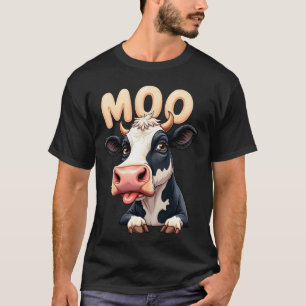 Grappige Moo Koe Cute Boerderij Dier Humor T-shirt