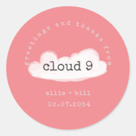 Grappige Mooie Wolk 9 Pastel Roze Humoristische Da Ronde Sticker