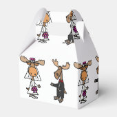 Grappige Moose bruid en bruidegom Bedankdoosjes (Voorkant Zijde)