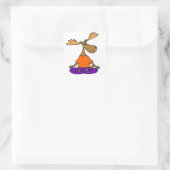 Grappige Moose Yoga Kunst Vierkante Sticker (Tas)