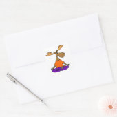Grappige Moose Yoga Kunst Vierkante Sticker (Envelop)