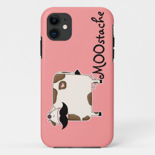 grappige MOOstache-koe iPhone 11 Hoesje