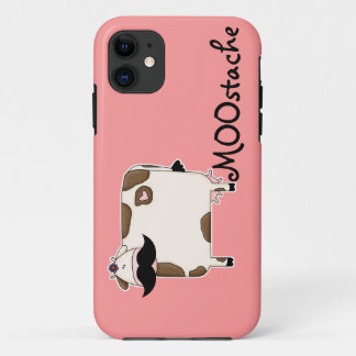 grappige MOOstache-koe iPhone 11 Hoesje