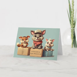 Grappige Moppige Cartoon Dieren Levering voor Elke Kaart