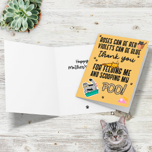 Grappige Moppige Gele Gelukkige Moederdag Van Kat Kaart