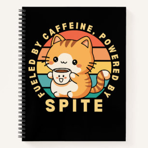 Grappige Moppige Kat Dier Koffie Quote Retro Zonso Notitieboek