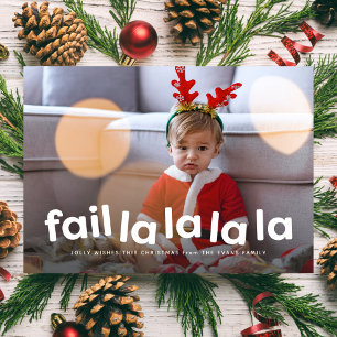 Grappige moppige kerst mislukking één foto feestdagenkaart