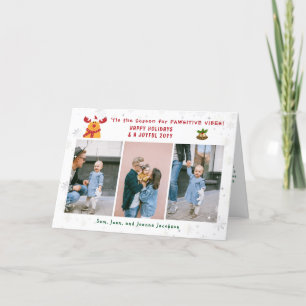 Grappige Moppige Rudolph Minimalistische Moderne 3 Feestdagen Kaart