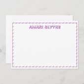 Grappige Moppige Speelse Meisjesachtige Paarse Ran Notitiekaartje (Voorkant / Achterkant)