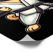 Grappige Mopshond Doet Karate Martial Arts Poster (Hoek)
