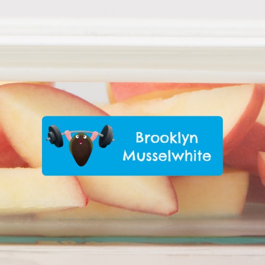 Grappige mossel uit te werken cartoon gepersonalis labels (Aangebracht)