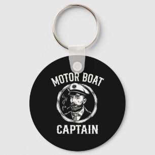 Grappige Motorboot Kapitein Ponton Varend Motorboo Sleutelhanger