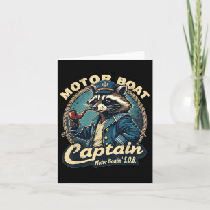 Grappige Motorboot Kapitein Zee Raton Meme Cos Kaart