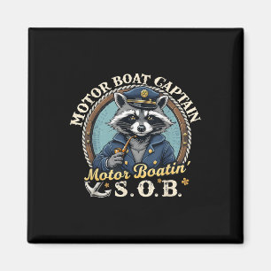 Grappige motorbootkapitein Nautische wasbeermeme G Magneet