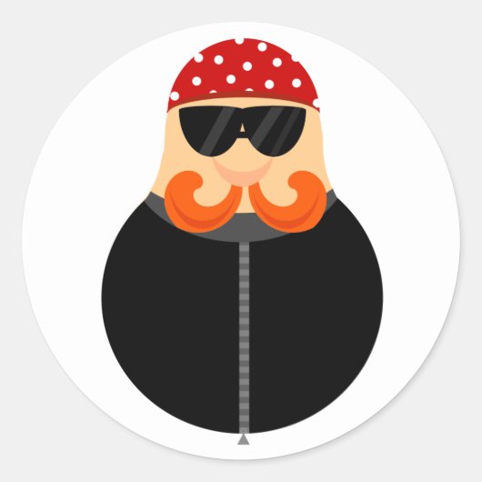 Grappige motorfiets ronde sticker (Voorkant)