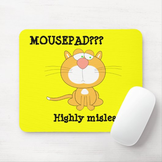 Grappige Mousepad met Trieste Kat Muismat (Met muis)