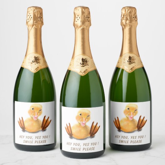 Grappige mousserende wijn of wijnlabel Playful Duc Sparkling Wijnetiket (Flessen)