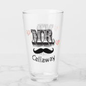 Grappige Mr. Mustache naam Glas (Achterkant)