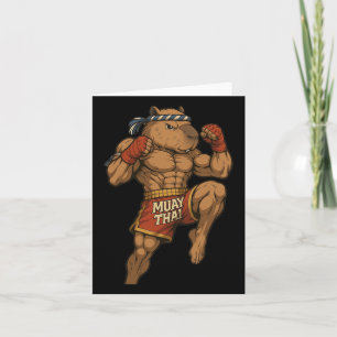 Grappige Muay Thai Capybara Thaise Boksen Martial  Kaart