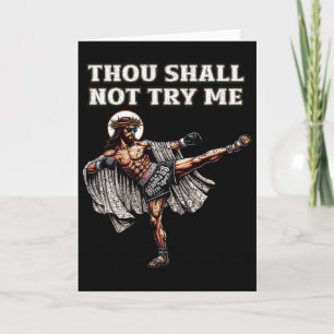 Grappige Muay Thai Heer Jezus Thaise Boksen Kickbo Kaart