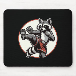 Grappige Muay Thai Raccoon Thaise Boksen Martial A Muismat