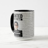 Grappige Mugshot Gezocht Poster Aangepaste Naam &  Mok (Voorkant links)