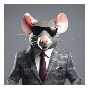 grappige muis cartoon foto afdruk