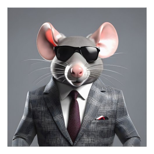 grappige muis cartoon foto afdruk (Voorkant)