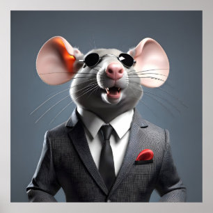 grappige muis cartoon poster