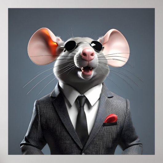 grappige muis cartoon poster (Voorkant)