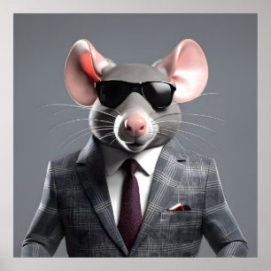grappige muis cartoon poster