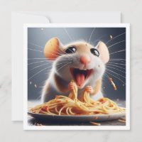 Grappige Muis Diner uitnodiging, Muis Verjaardag