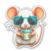 Grappige muis drink sticker (Voorkant)
