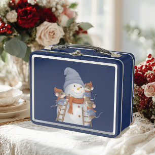 Grappige muizen versieren een Kerstmis sneeuw Meta
