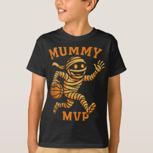 Grappige Mummie Basketbal Halloween Ontwerp Mvp Mo T-shirt