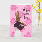 Grappige musicus moederdag kaart (Gele Bloem)