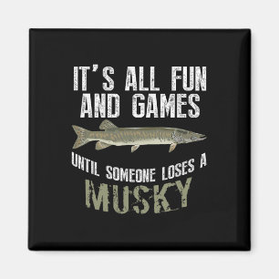 Grappige Musky Vissen Muskellunge Zoetwatervis An Magneet