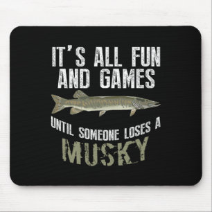 Grappige Musky Vissen Muskellunge Zoetwatervis An Muismat