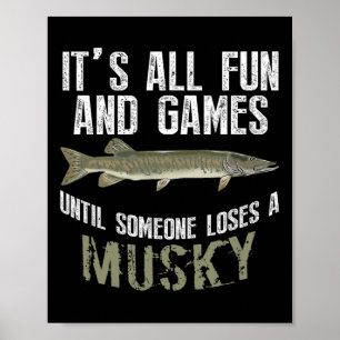 Grappige Musky Vissen Muskellunge Zoetwatervis An Poster